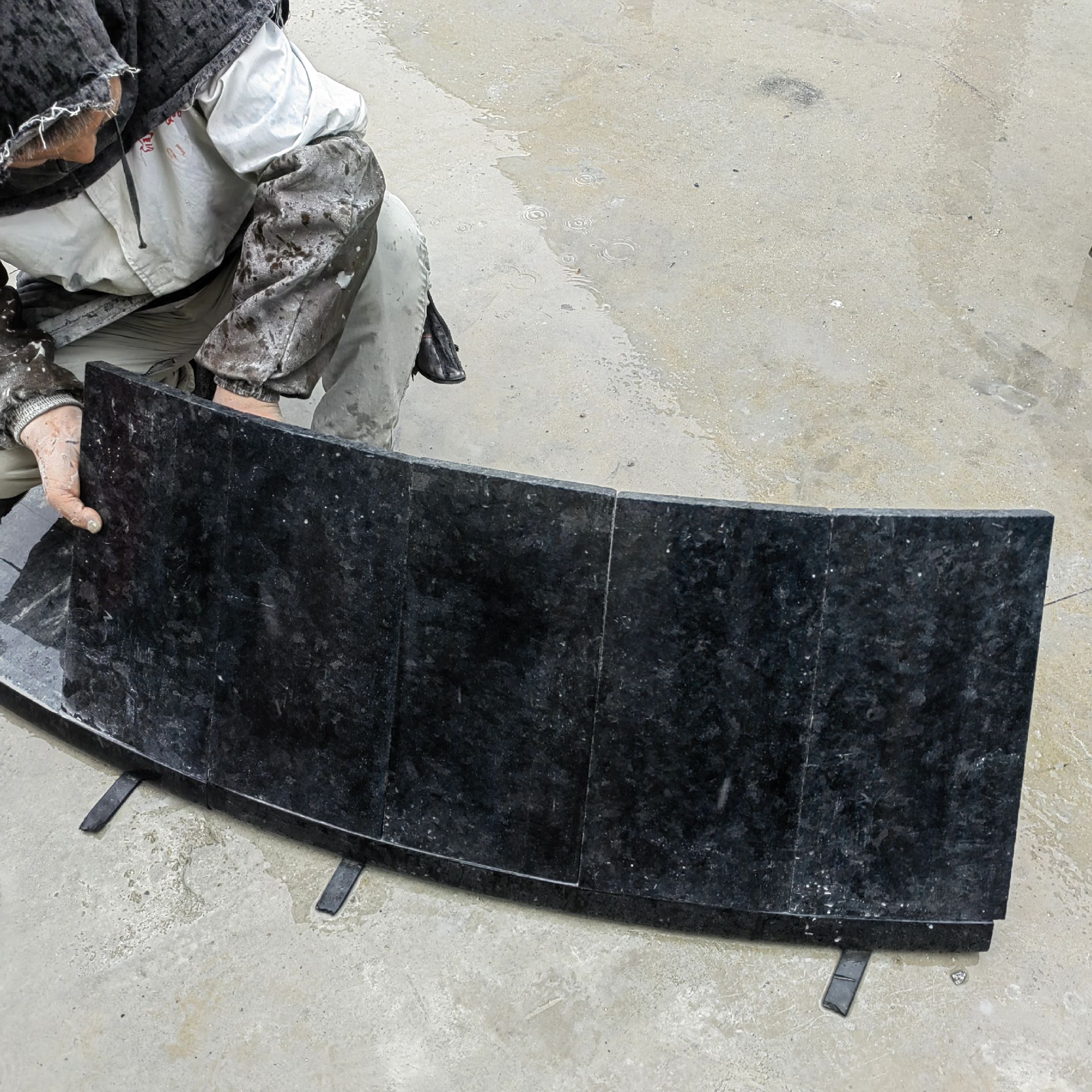 安哥拉黑花崗巖水池底部鋪石定制(圖5)